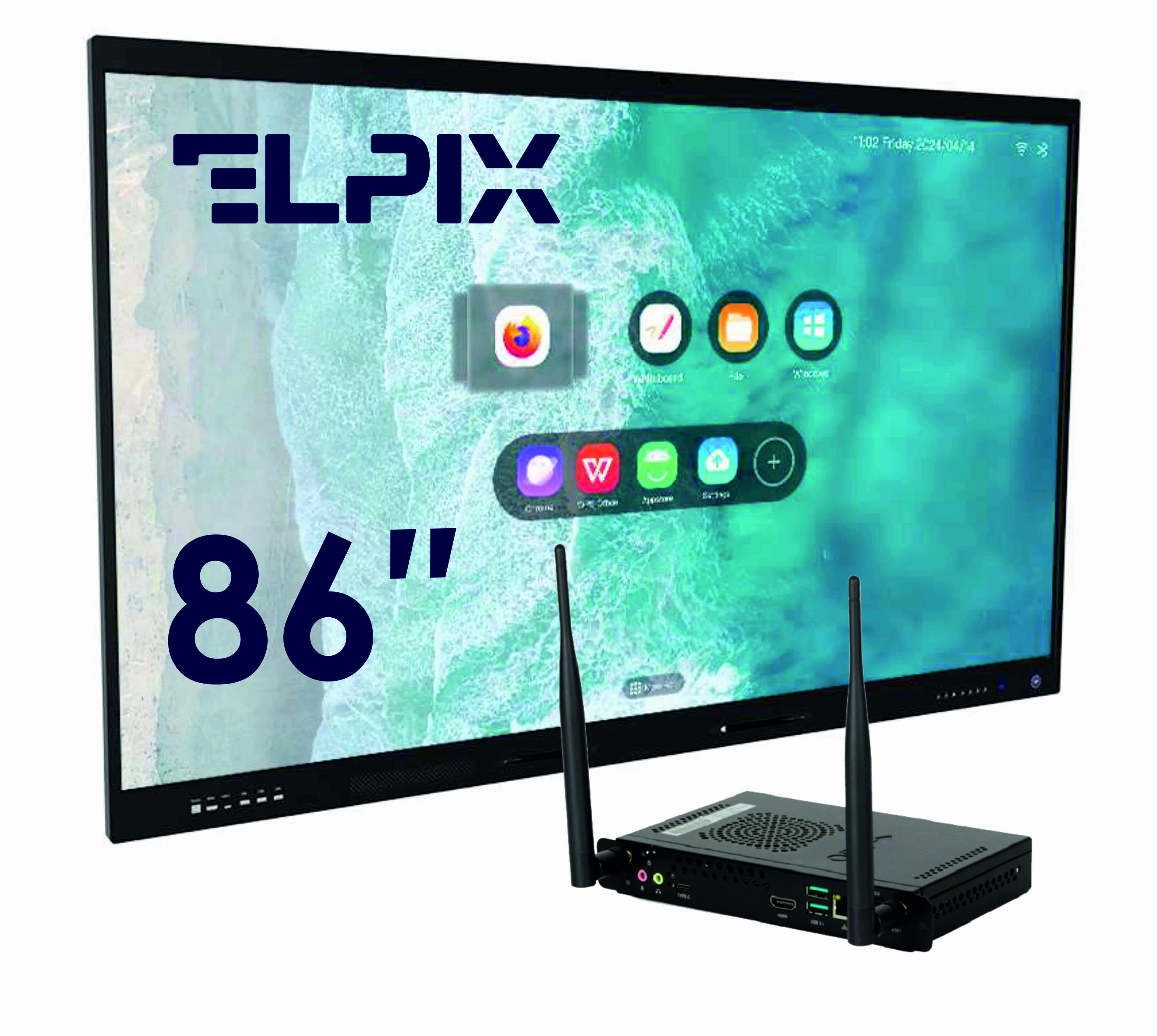 Інтерактивна панель Elpix Z3 86" (86Z3ADV311D2), OPS ПК (i7 13Gen/16/512/W11Pro), настінне кріплення